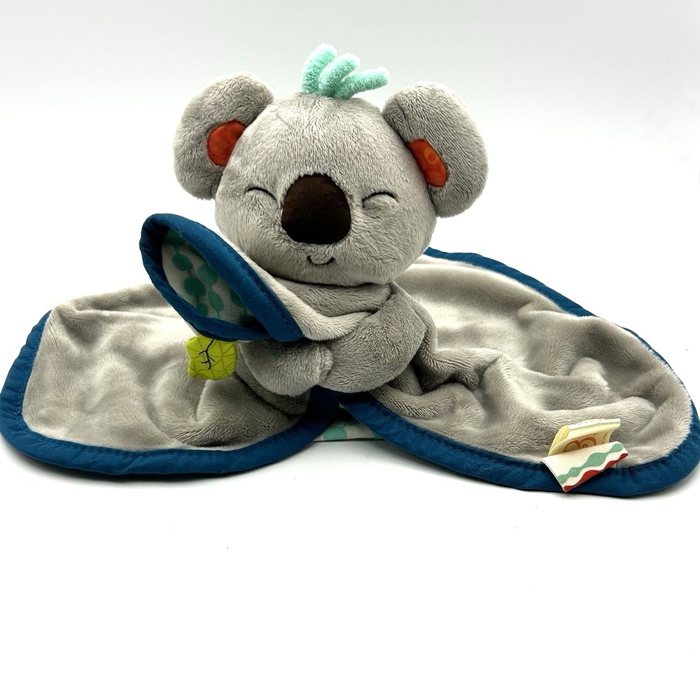 B Toys Koko Koala Security Blanket Fluffy Soft Plush Sensory Crinkle Lovie Gray